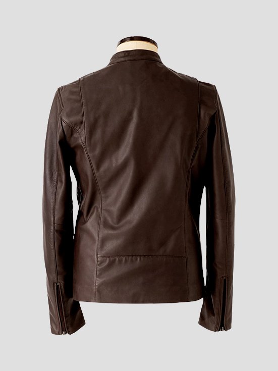 Biker-Cafe-Racer-Attire-Lamb-Leather-Jacket-Ash-Brown-Back-View