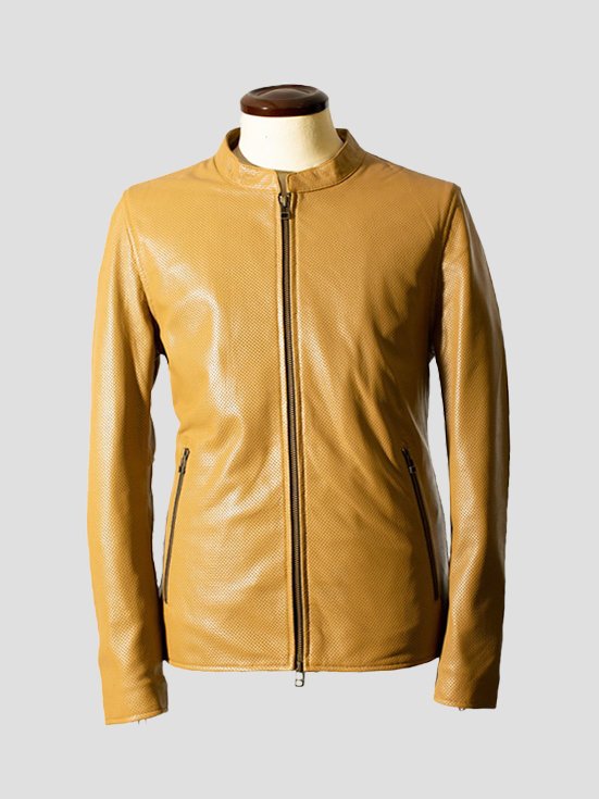 BreezeBlaze-Sheep-Leather-Jacket-Camel-Front-View