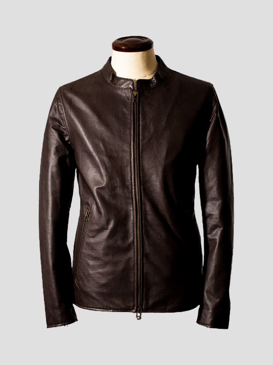 BreezeBlaze-Sheep-Leather-Jacket-Dark-Brown-Front-View