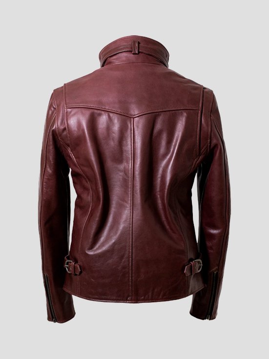 Cowhide-Chic-High-Neck-Leather-Jacket-WineRed-Back