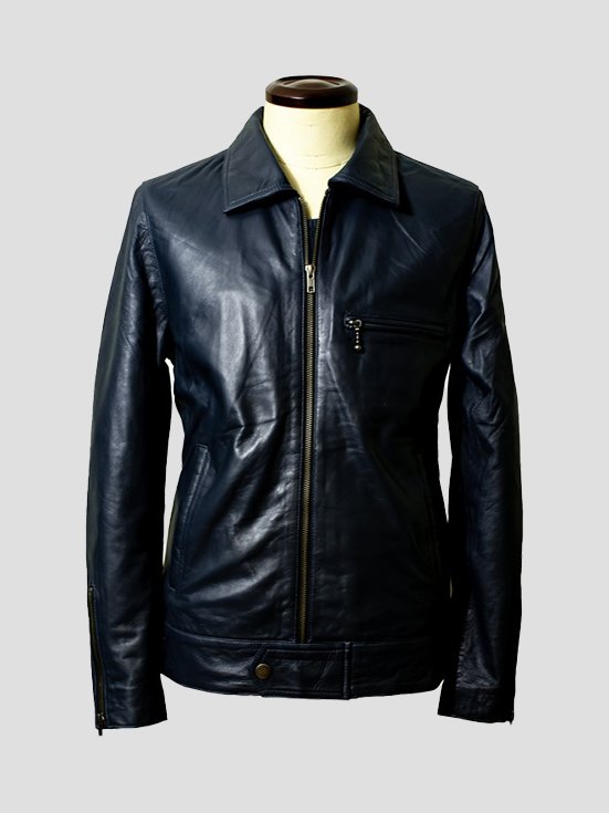Sleek-Collared-Affinity-Sheep-Leather-Jacket-Navy-Front