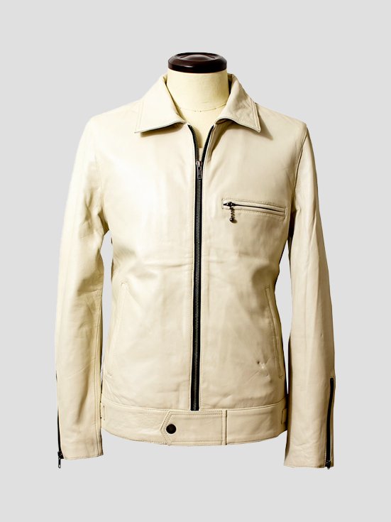 Sleek-Collared-Affinity-Sheep-Leather-Jacket-OffWhite-Front