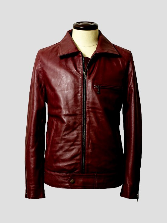 Sleek-Collared-Affinity-Sheep-Leather-Jacket-WineRed-Front